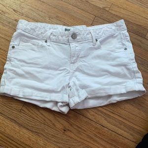 White denim shorts